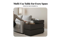 Modern and design C-Shaped Sofa Table With Storage Shelf Household Furniture Space-Saving Multi-Functional for Apartment Dwellers, residents, distant Workers, Living Room, Small areas, Bedroom, Home Office
