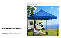 3x3 Folding Canopy Foldable Outdoor Advertising Tent Waterproof Quick-Setup up Canopy Tent for Street Vendors, Campers Markets, Company Outings