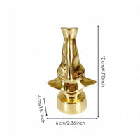 Brass Glasses Stand Artistic Design Desk Ornament Shiny Finish for Study Room