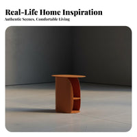C-Shaped Side Table Minimalist aesthetic Nightstand Storage Shelf for Small Spaces