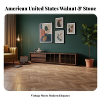 Sintered Stone Top Lowboard TV Stand Modern Design Lowsilhouette Media Cabinet Ample Storage Living Room Furniture sturdy Construction for Homeowners, Apartment Dwellers, Families, Bedroom
