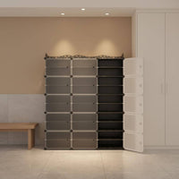 Modular Shoe Cabinet Multi-Layer Dustproof Shoe Cabinet Translucent Front Panels