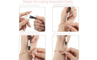 3 Pieces Bracelet Helper Set Metal Clamp Bracelet Fastening Tool Braided Cord Jewelry Clasp Helper