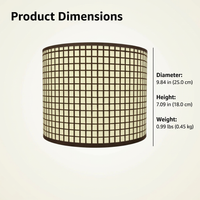 Woven Lampshade for Table Lamp, Cylindrical Lamp Shade Soft Light, Table Lamp Li #variant:Grid pattern