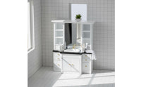 Miniature Vanity with Mirror Wooden Dollhouse Vanity Decorative for Children