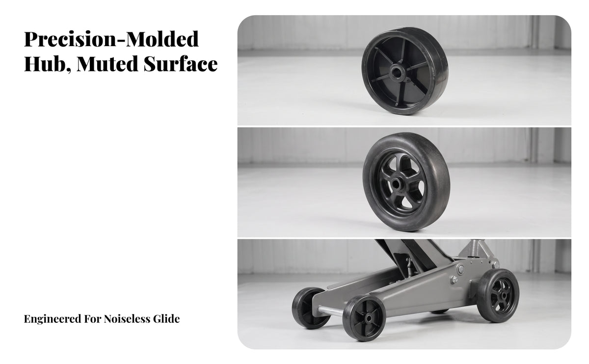 Replacement Trailer Caster Wheel | Ribbed Spoke-Style Construction, Smooth Outer surface, Trailer caster wheel with Bushing, for Workshop