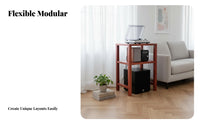 Wooden Audio Equipment Stand High Load Capacity Floor Standing Audio Shelf Ventilated Shelving High-Fidelity Equipment Shelf for Audiophiles