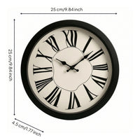 Distorted Timepiece Dial Non Ticking Wall Clock with Roman Numerals Quiet Sweep for Bedroom