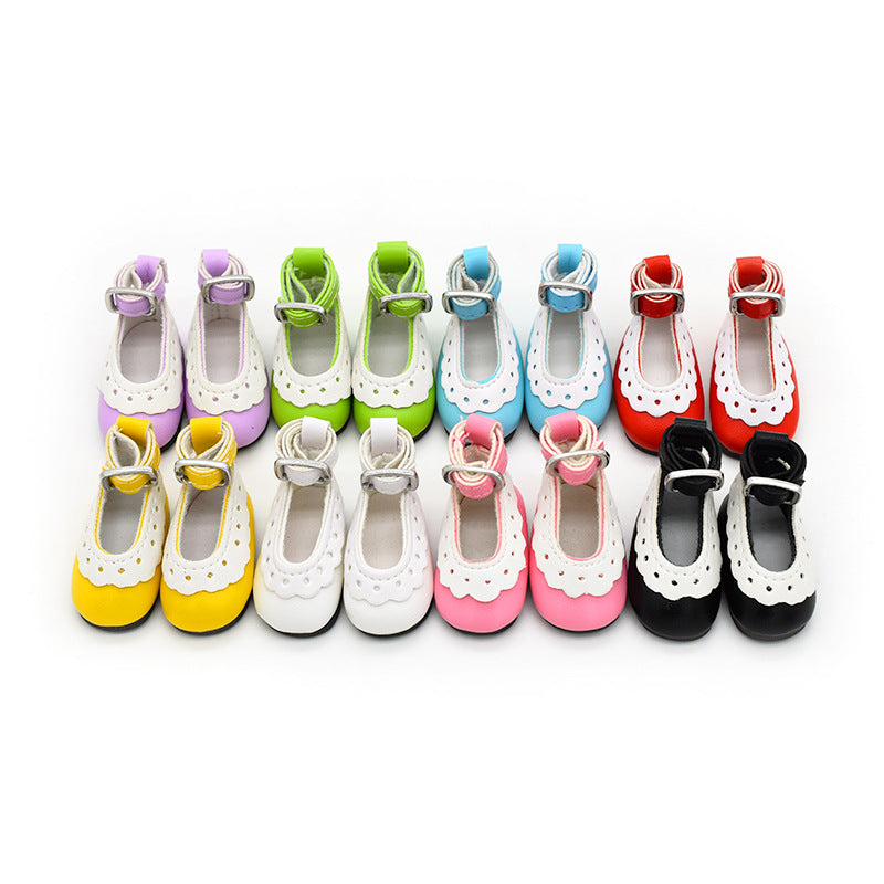 BJD Doll High Heels for 1/6 Scale & 20cm Cotton Dolls, Princess Shoes with Elastic Buckle