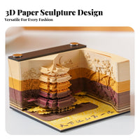 Creative Gift 3D Paper Carving Memo Pad Aesthetic Design Tear-Away Sculpture Notepad Multifunctional for Students, Gifting, Study Room, Home