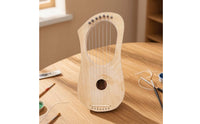 Unfinished Wooden Lyre Harp Kit Craft DIY Lyre Harp Kit Handmade Stringed Instrument Lightweight for Students