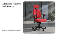 Highspine Ergonomic Chair Support Computer Seat 360-Degree rotate sturdyDuty Construction for Remote Workers, Workstation