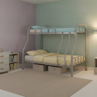 Metal Bunk Bed Space-Saving Bunk Bed with Guardrails Reinforced Furniture for Students, Teens, Dormitory, Shared Bedroom