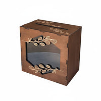 Flower Slot Card Box Easy to Keep Wedding Card Box Wood Material