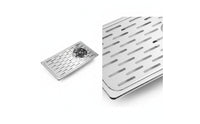 Embedded Cup Washer with Drainage Tray Countertop Tabletop Cup Washer Low-Profile Stainless Steel Glass Washer for Bartenders, Baristas, Bar Counters