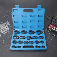 19 Pieces Oil Line Wrench Kit U Joint Design Hand Tool Chrome Vanadium Steel