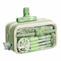 Pastel Colors Chinese Design Stationery Kit Large Capacity Writing Instrument Pouch for Students, Journaling Enthusiasts, Classroom, College