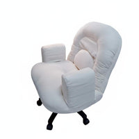 Upholstered Rotating Armchair Height Adjustable Task Chair Thick Padding Easy to Assemble for Students, Study Room