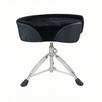 Tripod Base Height Adjustable Drum Throne Chrome Metal Height-Adjustable Drum Stool Rubber Foot Caps Performance Gear Locking Hardware for Drummers, Percussionists