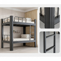 Metal Bunk Bed Space-Saving Bunk Bed with Guardrails Heavy-Duty Furniture for Kids, Students, Shared Bedroom, Dorm Room, Accommodation for Students