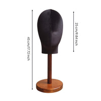 Mannequin Head with Wooden Base Sturdy Head Mannequin Hat Display Stand for Boutique Owners