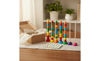 Hand-Eye Coordination Pattern Matching Stacking Beads Reasoning Training Math Counting Beads Set Multi-Functional Color Sorting Bead Stacker for Preschoolers, Kids 3+, Toddlers, Classroom, Playroom