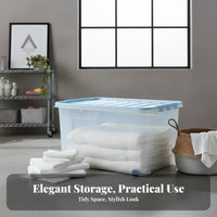 Large Wheeled Bin with Lid SturdyDuty Wheeled Storage Box with Lid for Basement