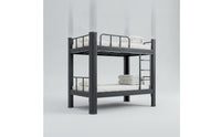Metal Bunk Bed Space-Saving Bunk Bed with Guardrails Heavy-Duty Furniture for Kids, Students, Shared Bedroom, Dorm Room, Accommodation for Students