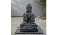 Seated Buddha Statue Dark Finish Spiritual Decor 30 Cm Tall for Garden, Tea Room