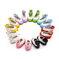 BJD Doll High Heels for 1/6 Scale & 20cm Cotton Dolls, Princess Shoes with Elastic Buckle