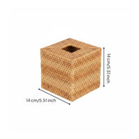 Rattan Tissue Box Cover Boho Design Home Decor Rustic Design for Bedroom, Office
