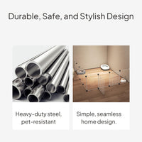 DIY Indoor Pet Barrier, Adjustable No-Drill Gate
