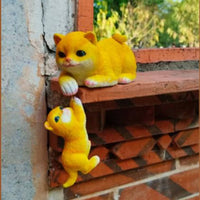 2 Pieces Mother Feline Kitten Statue Realistic Look Feline Hanging Ornament