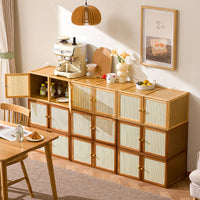 Bamboo Storage Cabinet with Vintage Style