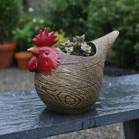 Resin Chicken Planter Outdoor Chicken Planter Pot Creative Design for Patio