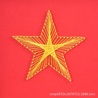 DIY Red Flag String Art Kit for Kids, Patriotic Theme Craft Decoration