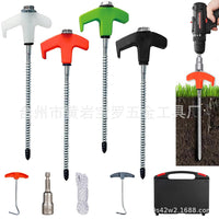 Glow-in-the-Dark Threaded Tent Stakes for Outdoor Camping