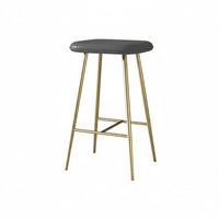 Modern design Upholstered Counter Stool with Backrest Minimalist Design Padded Stool with Backrest Built-in Footrest Bar Chair Slim Metal Legs for Adults, Homeowners, Kitchen Island, Reception Area, Cafe, Restaurant