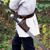 剑套户外击剑剑鞘绑带PU皮cosplay中世纪维京战士刀鞘皮革wish爆