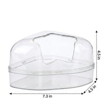 Transparent Hamster Sand Bath with Removable Lid, Dual Function Hamster Sand Bath and Hamster Bath Toilet for Golden Hamsters