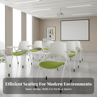 Rolling Chair with Writing Tablet Support Conference Seating Wheeled Base