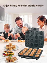 16-Hole Mini Waffle Maker, Breakfast Maker, 1200W, 220V, EU Plug