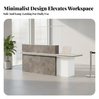 Modern Reception Desk Sturdy Construction Modern Front Desk with Storage Wooden Reception Counter Table for Retail Managers, Workplaces, Lobbies