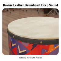 Early Music Education children's Floor Drum Develops Rhythm Sense Patterned Samba Drum Easy to Play Percussion Instrument Supports Fine Movement Skills for Preschoolers, Toddlers, Educators, Preschool, Classroom, Playroom, Family Activities