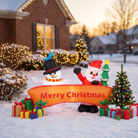 Inflatable Banner Lighted Christmas Inflatable Snowman Yard Decoration Three-Dimensional Holiday Display Waterproof