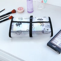 PVC Transparent Foldable Hanging Toiletry Bag Waterproof Travel Cosmetic Organizer for Bathroom