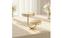 2-Tier Dessert Stand Metal Cupcake Display Stand Portable for Buffets