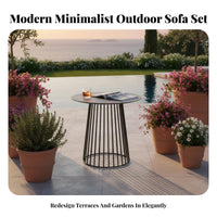 4 Pieces 4-Piece Woven Conversation Group Weather-Resistant Patio Set for Adults