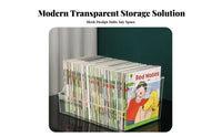 Extendable Book organizer Transparent frame lessonroom container Rolling casters for educators