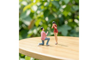 Miniature Figure Pair Painted Display Doll Compact Scale Model for Dioramas, Scene Decoration
